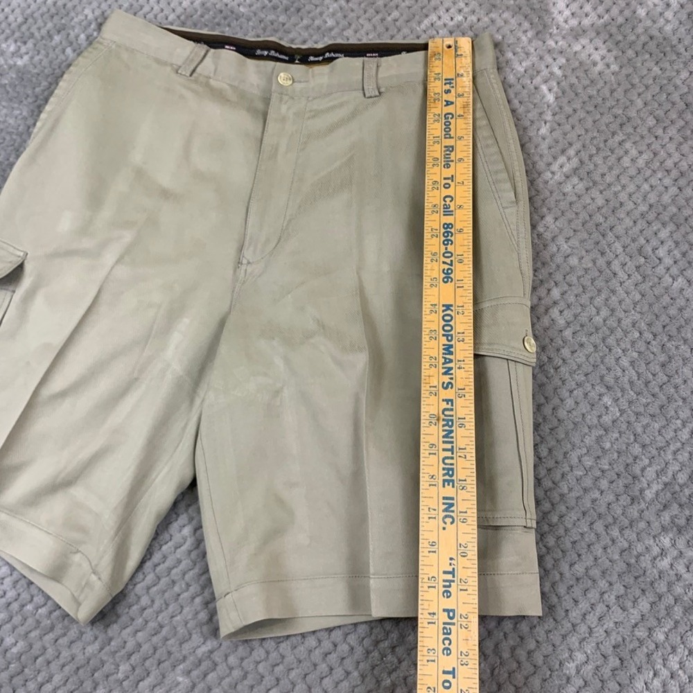 Tommy Bahama Mens 100% Silk Cargo Shorts Khaki Tan Size 34 Relaxed Island Summer - Picture 6 of 11